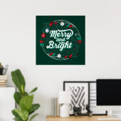 Merry and Bright Square Poster (24x24) (Thuiskantoor)