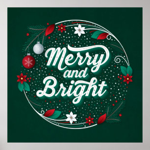 Merry and Bright Square Poster (24x24)