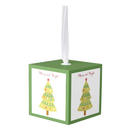 Merry and Bright Tissue Box Hoesje Ornament (Achter hoekig)