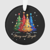 Merry and Bright Trees Christmas Holiday Gift Cute Ornament (voorkant)
