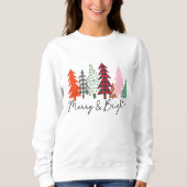 Merry and Bright Winter Forest Pine Trees Xmas Trui (Voorkant)