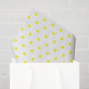 Merry and Bright Yellow Stars op White Holiday Tissuepapier