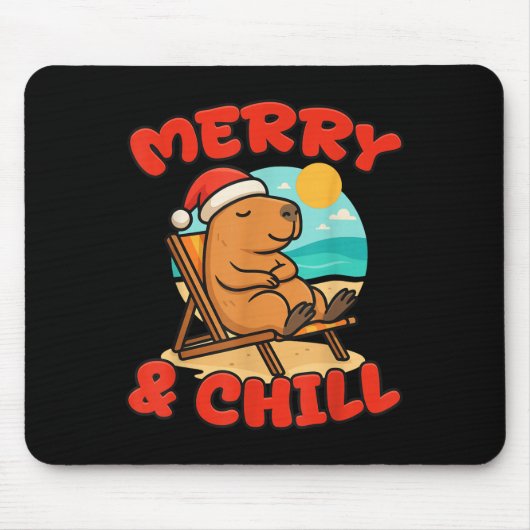 Merry And Chill Capybara _ Funny Cute Capybara San Muismat (Voorkant)