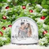 Merry and Engaged Couple Photo Holly Script (Noël)