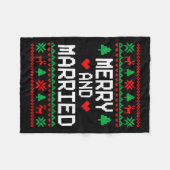 Merry And Married Couples Matching Ugly Christmas  Fleece Deken (Voorkant (Horizontaal))
