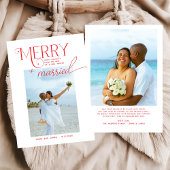 Merry and Married Script Foto Passen getrouwd Feestdagenkaart