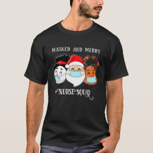 Merry and Mask Nurse Squad Santa's Pajama Pet Ch T-shirt