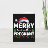 Merry And Pregnant Christmas Pregnancy Announcemen Kaart (Voorkant)