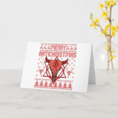 Merry Antichristmas Funny Kerstly Ugly Sweater Kaart (Gele Bloem)
