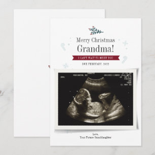 Merry Baby Sonograph Photo Grandma Card Kaart