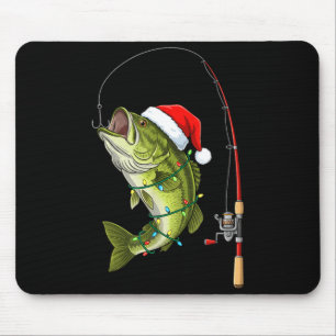 Merry bass kerst vis vissen lokker kerstman hoed b muismat