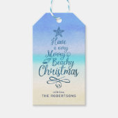 Merry Beachy-kerstcadeauscript Cadeaulabel (Voorkant)