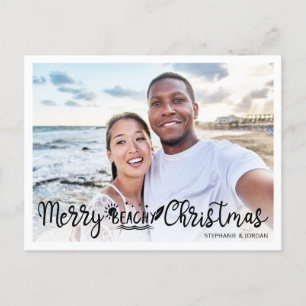Merry Beachy-kerstvakantiefoto Feestdagenkaart
