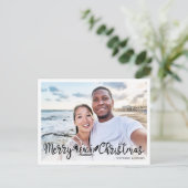 Merry Beachy-kerstvakantiefoto Feestdagenkaart (Staand voorkant)