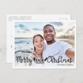 Merry Beachy-kerstvakantiefoto Feestdagenkaart (Voorkant / Achterkant)