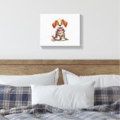 Merry Beagle Lights Canvas Afdruk (Insitu (Slaapkamer))