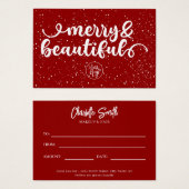 Merry & beau certificat cadeau de Noël (Devant & derrière)