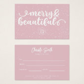 Merry & Beauely Blush Pink Cadeaubon Visitekaartje (Voorkant /achterkant)