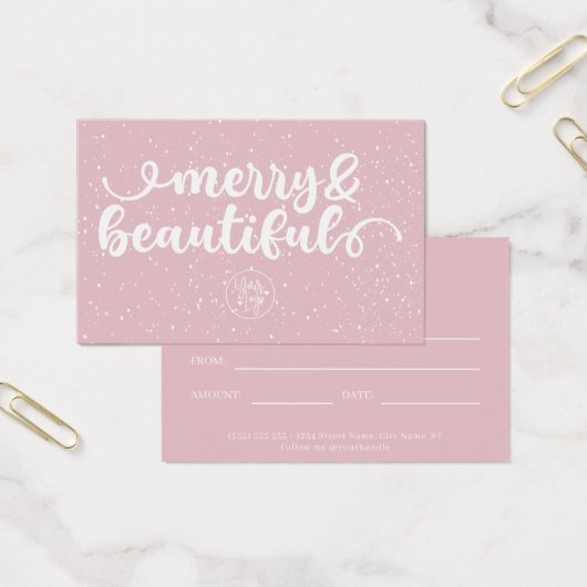 Merry & Beautiful Blush Pink certificat cadeau (Bureau)