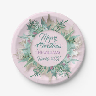 Merry Belly Christmas ingelijst Feestdagen Roze Mi Papieren Bordje
