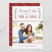 Merry Berries | Pas getrouwd Kerstkaart (Voorkant / Achterkant)