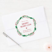 Merry Berry Custom Kerst Jam Label (Envelop)