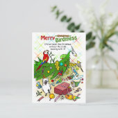 Merry Birdmess Feestdagenkaart (Staand voorkant)