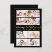 Merry & Blessé 8 Photos -3x5 Carte de Noël (Devant / Derrière)