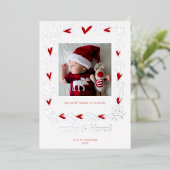 Merry Blessed Rode Harten Vakantie Baby Aankondigi Folie Feestdagenkaart (Staand Voorkant)