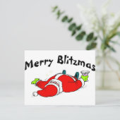 Merry Blitzmas Santa Feestdagenkaart (Staand voorkant)