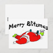 Merry Blitzmas Santa Feestdagenkaart (Voorkant / Achterkant)