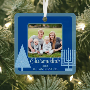 Merry Blue InterGeloof Chrismukkah Double Sided Metalen Ornament