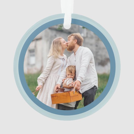 Merry Blue Interreligieuze Chrismukkah Photo Keepo Ornament (achterkant)