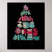 Merry Bookmas Books Ne Tree Funny Reading Lover Ch Poster (Voorkant)