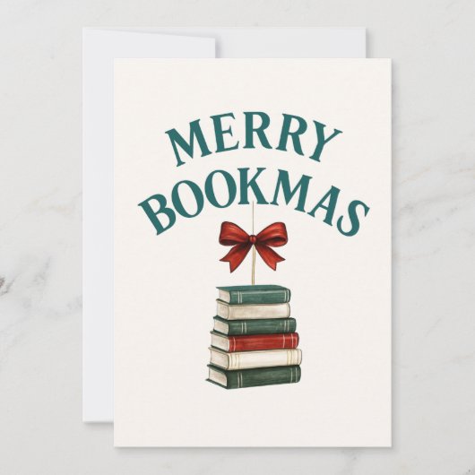 Merry Bookmas  Feestdagenkaart (Voorkant)