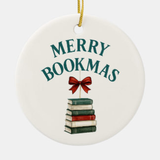 Merry Bookmas  Keramisch Ornament