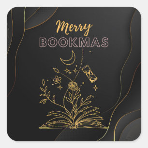 Merry Bookmas kerstboek Vierkante Sticker
