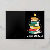 Merry Books - Feestelijke boekenstapel voor boeken Folie Wenskaart (Buiten Laag)