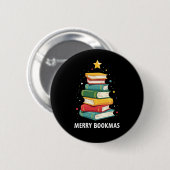 Merry Books - Feestelijke boekenstapel voor boeken Ronde Button 5,7 Cm (Voorkant /achterkant)