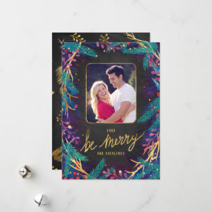Merry Botanicals Holiday Photo Card Feestdagenkaart
