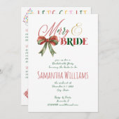 Merry & Bride Winter Christmas Bride Bachelorette Kaart (Voorkant / Achterkant)