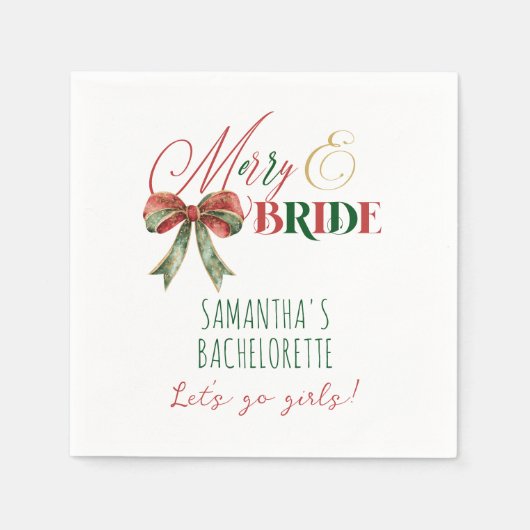 Merry & Bride Winter Christmas Bride Bachelorette Servet (Voorkant)