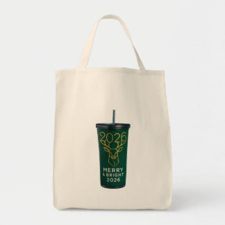 Merry & Bright 2026 Geometrische Rendier Acryl Tr Tote Bag