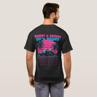 Merry & Bright 80's Night' Retro Synthwave  T-shirt