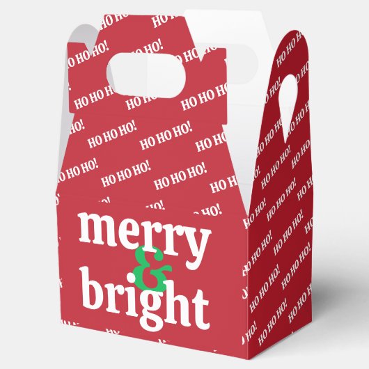"Merry & Bright" Aangepaste tekst Bedankdoosjes (Geopend)