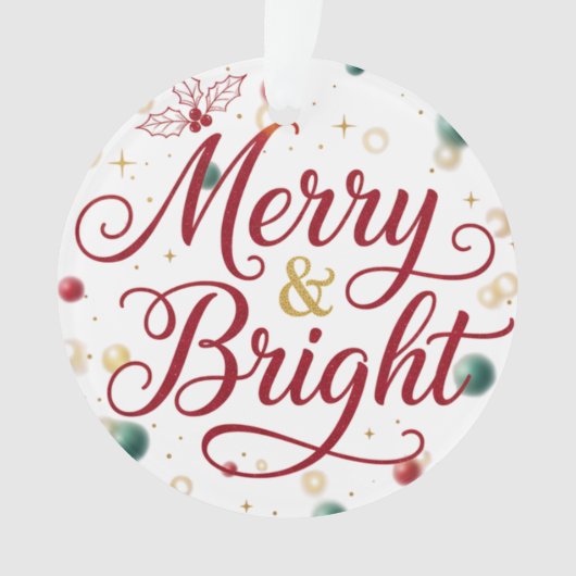 Merry & Bright Acrylcircle-ornament Ornament (voorkant)