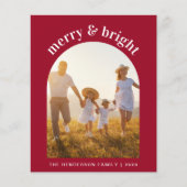 Merry Bright Arch Foto Rood Budget Kerst Kaart (Voorkant)