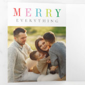 Merry Bright BEWERKBARE KLEUR Drievoudige Kerstkaa Drieluik Uitnodiging (Binnenzijde eerst)