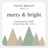 Merry & Bright Candle Label | feestdag (Voorkant)