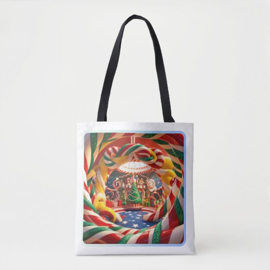Merry & Bright Christmas All-Over Canvas tas (Voorkant)